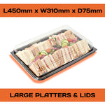10 Large Serving Platter Trays + 10 Large Lids PLUS 10 Allergy Labels