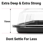 Platterplus large clear sandwich platter tray with lid, ideal for buffet service and food presentation.