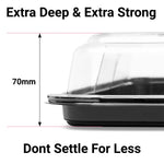 Platterplus Serving platter trays and lids feature extra deep lids
