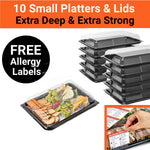 10 Small Party Platters + 10 Clear Lids